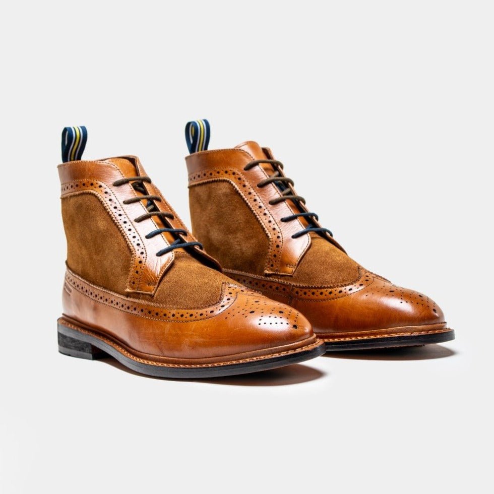 Bosworth Tan Brogue Boots - Shoes - 7 - Swagger & Swoon