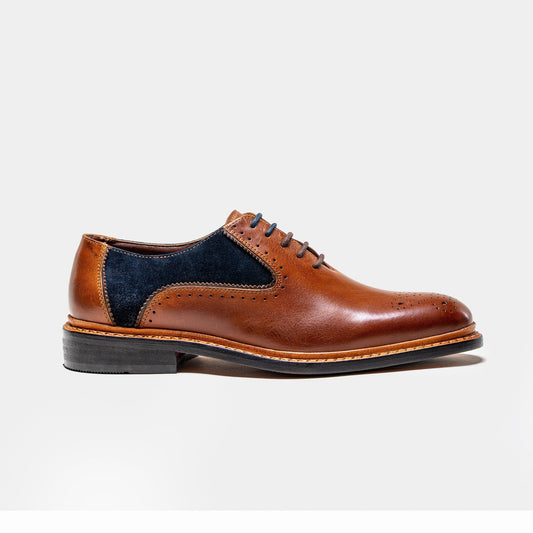 Brentwood Tan & Navy Shoes - Shoes - 7 - Swagger & Swoon