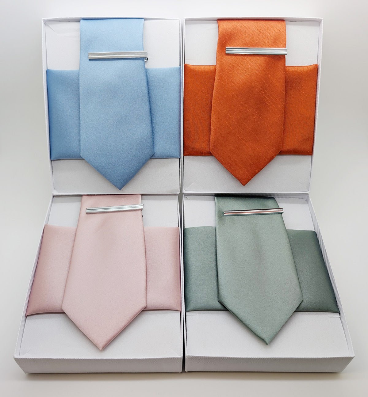 Bubblegum Silk Wedding Tie - Wedding Tie - Regular - Boxed Set (With Tie/Square/Tie Bar) - Save £7.00 - Swagger & Swoon