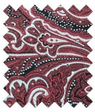 Burgundy Paisley Silk Wedding Swatch - Swatch - Swagger & Swoon