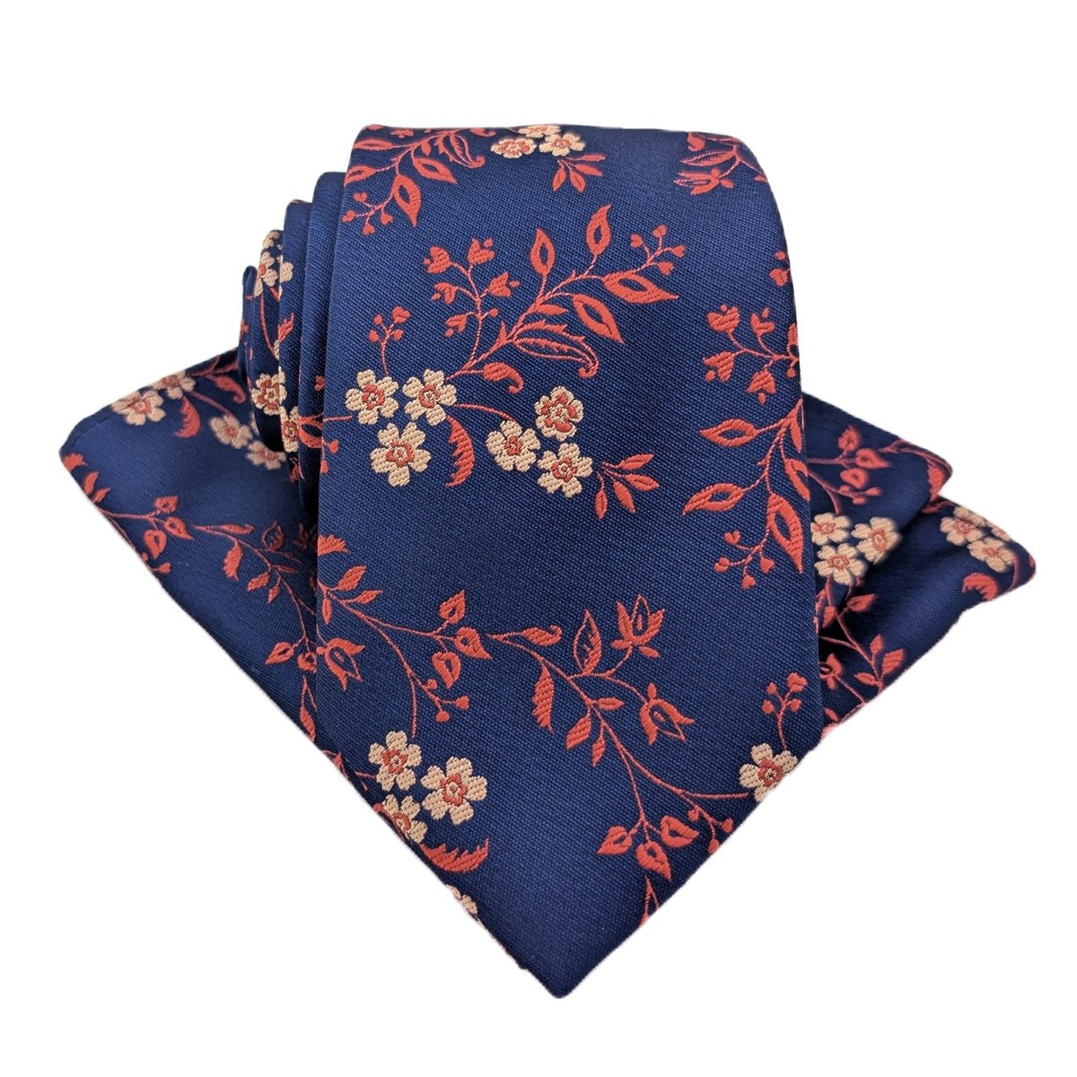 Burnt Orange Floral Pocket Square - Wedding Pocket Square - Swagger & Swoon