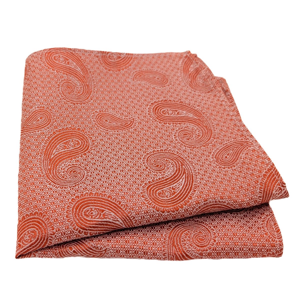 Burnt Orange Paisley Pocket Square - Wedding Pocket Square - Swagger & Swoon