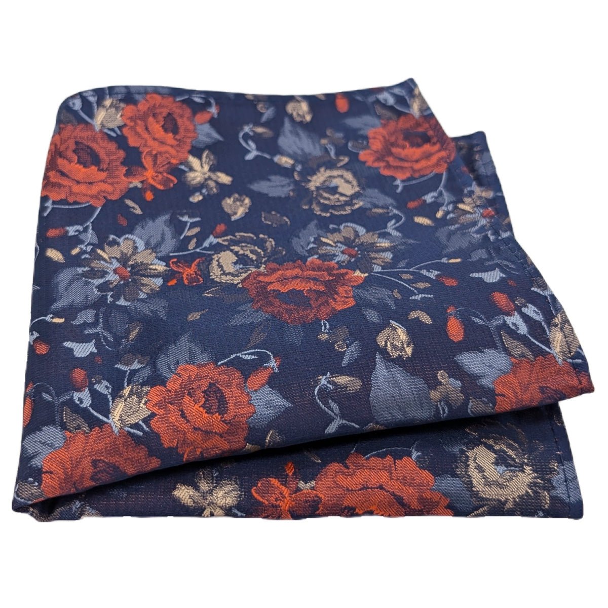 Burnt Orange Rose Pocket Square - Wedding Pocket Square - Swagger & Swoon