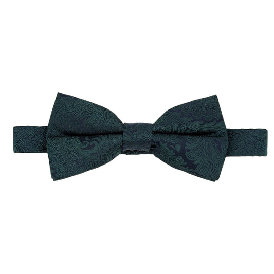 Bottle & Navy Paisley Silk Bow Tie