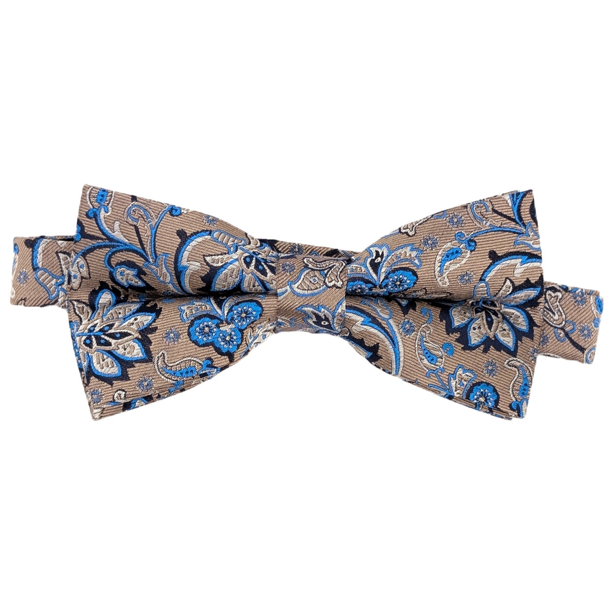 Taupe Flowers Silk Bow Tie