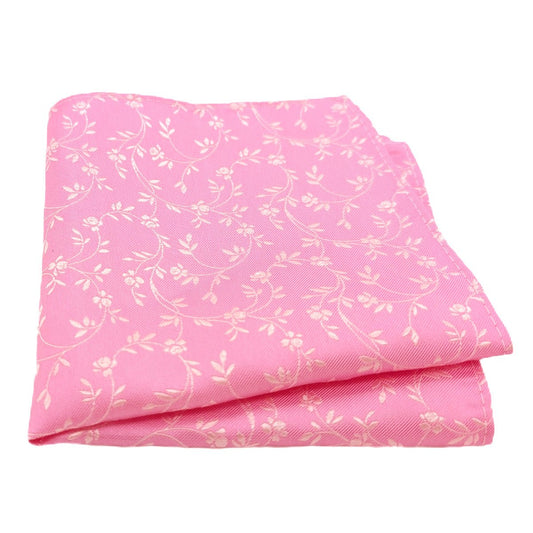 Candy Pink Leaves Pocket Square - Wedding Pocket Square - Swagger & Swoon