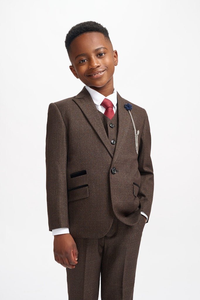 Caridi Brown Boys 3 Piece Wedding Suit - Childrenswear - 1 - Swagger & Swoon