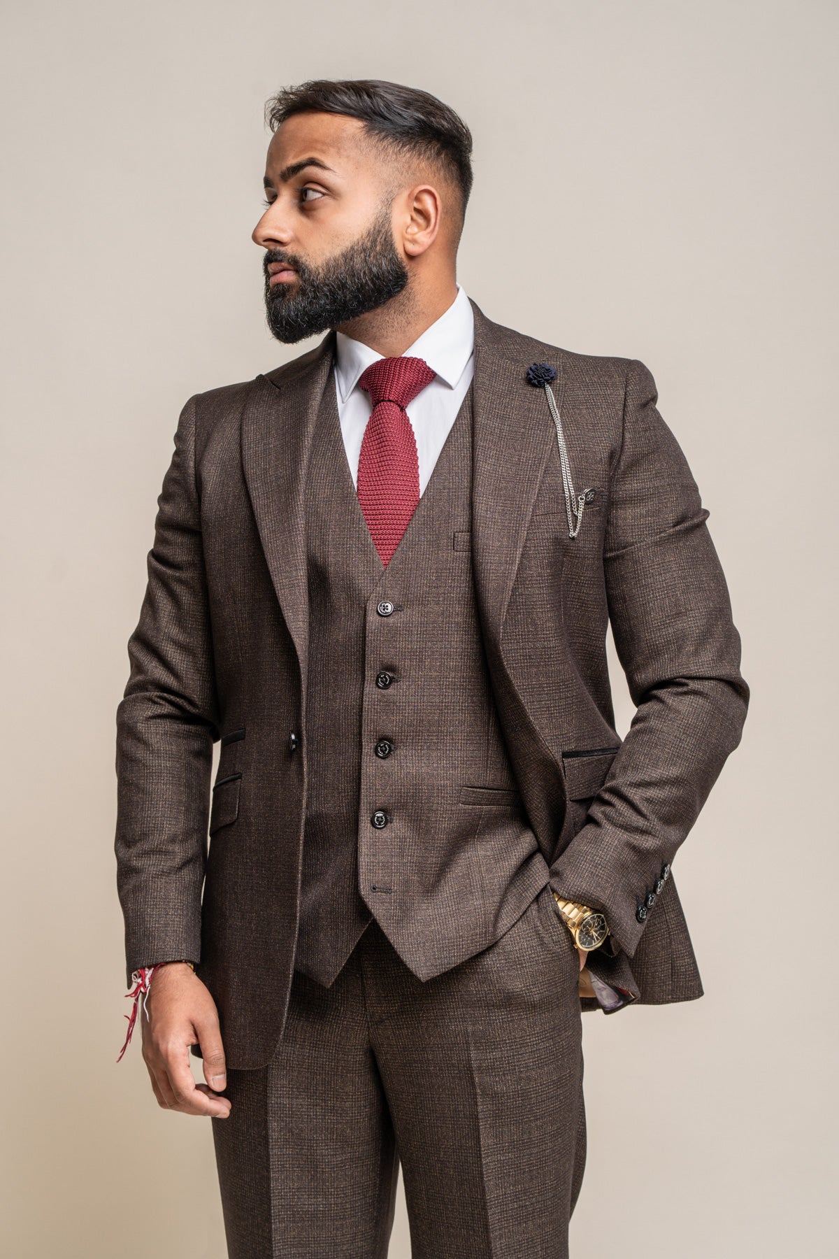 Caridi Brown Waistcoat - Waistcoats - 34R - Swagger & Swoon