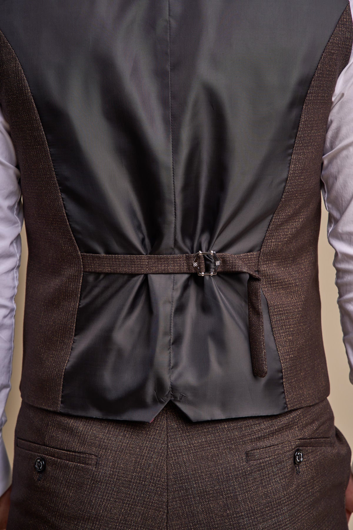 Caridi Brown Waistcoat - Waistcoats - 34R - Swagger & Swoon