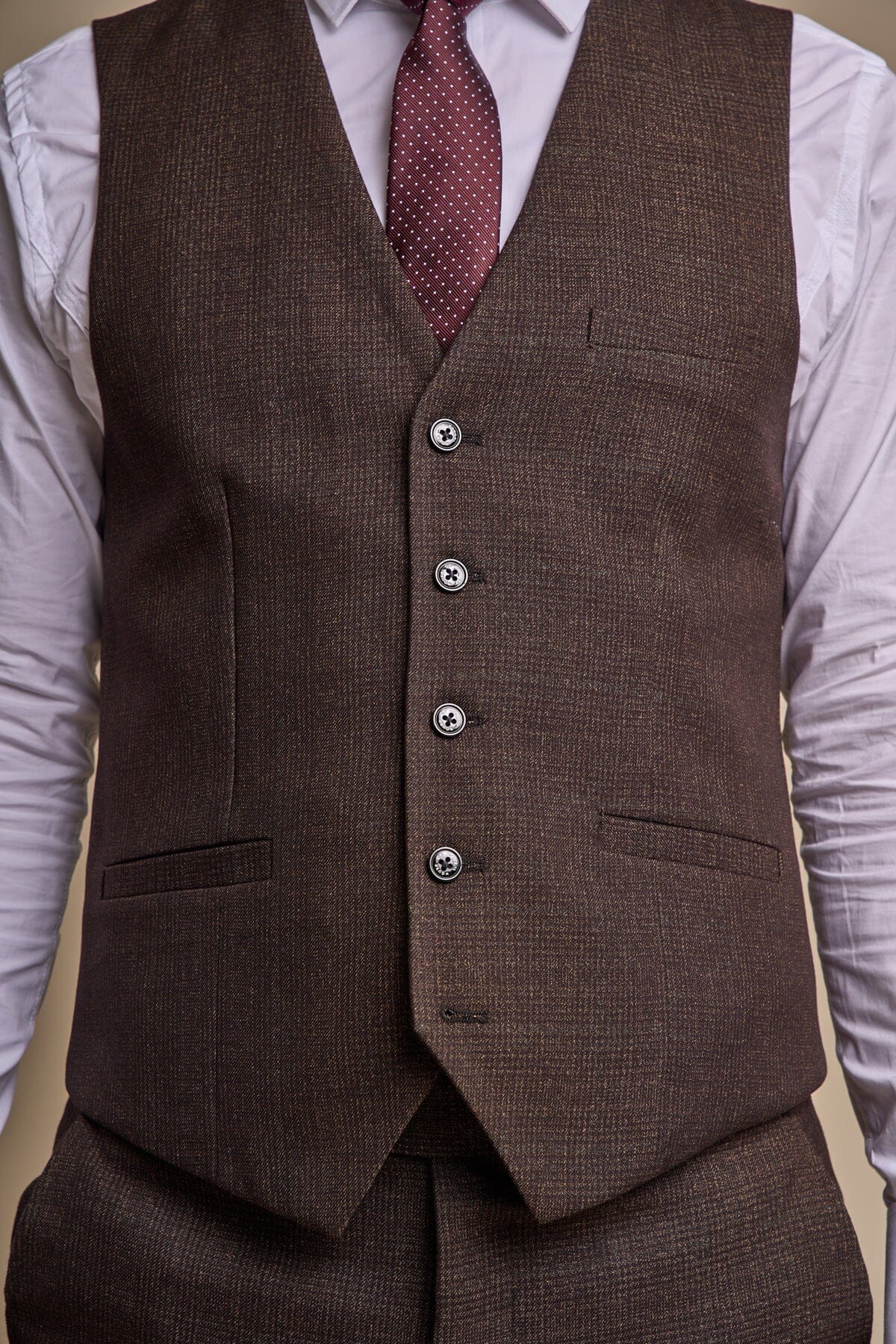 Caridi Brown Waistcoat - Waistcoats - 