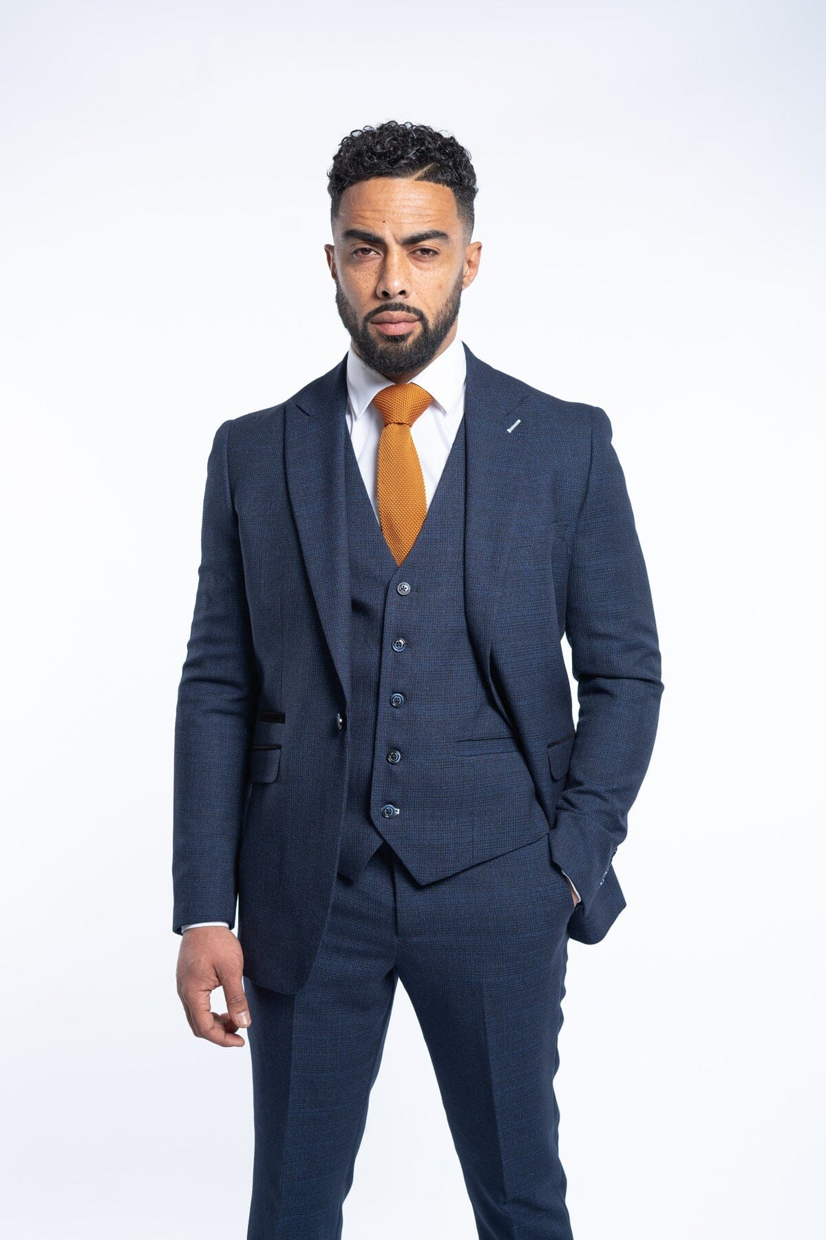 Caridi Navy 3 Piece Wedding Suit - Suits - 