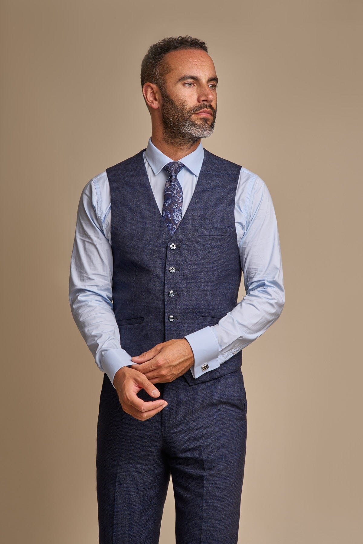 Caridi Navy Waistcoat - Waistcoats - 34R 