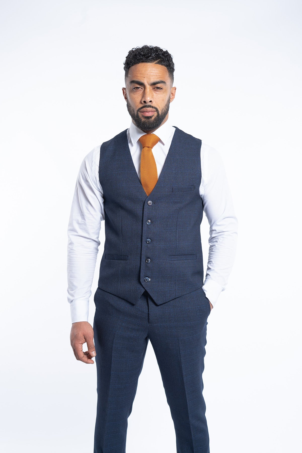 Caridi Navy Waistcoat - Waistcoats - 34R - Swagger & Swoon