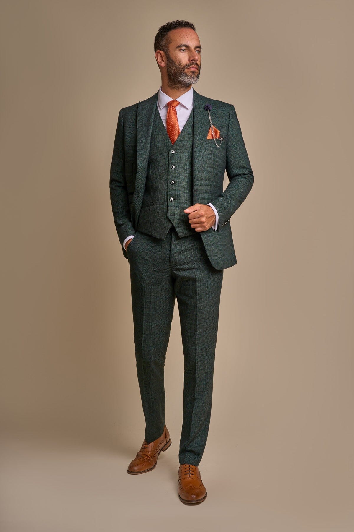 Caridi Olive 3 Piece Wedding Suit - Suits - 