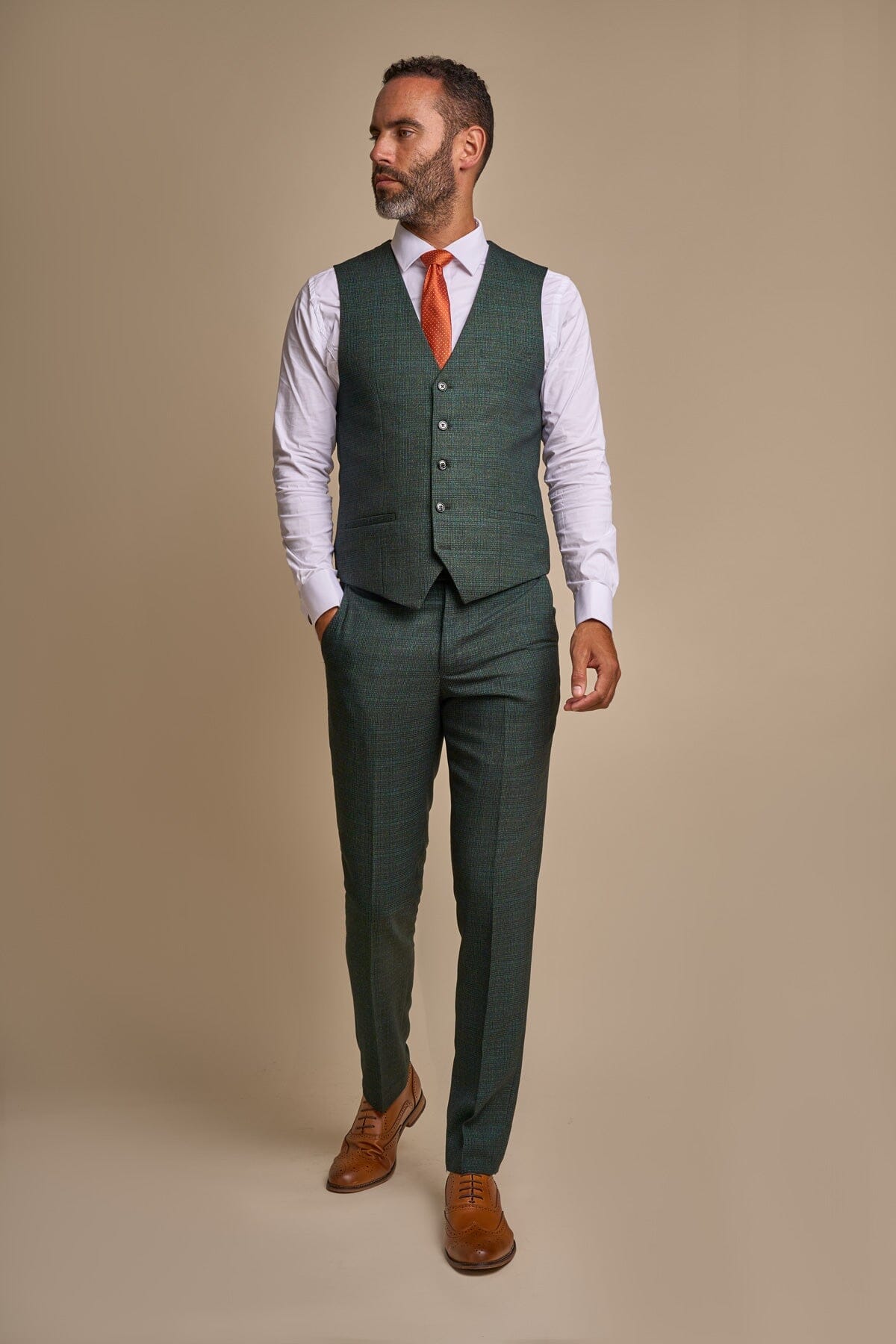 Caridi Olive 3 Piece Wedding Suit - Suits - 