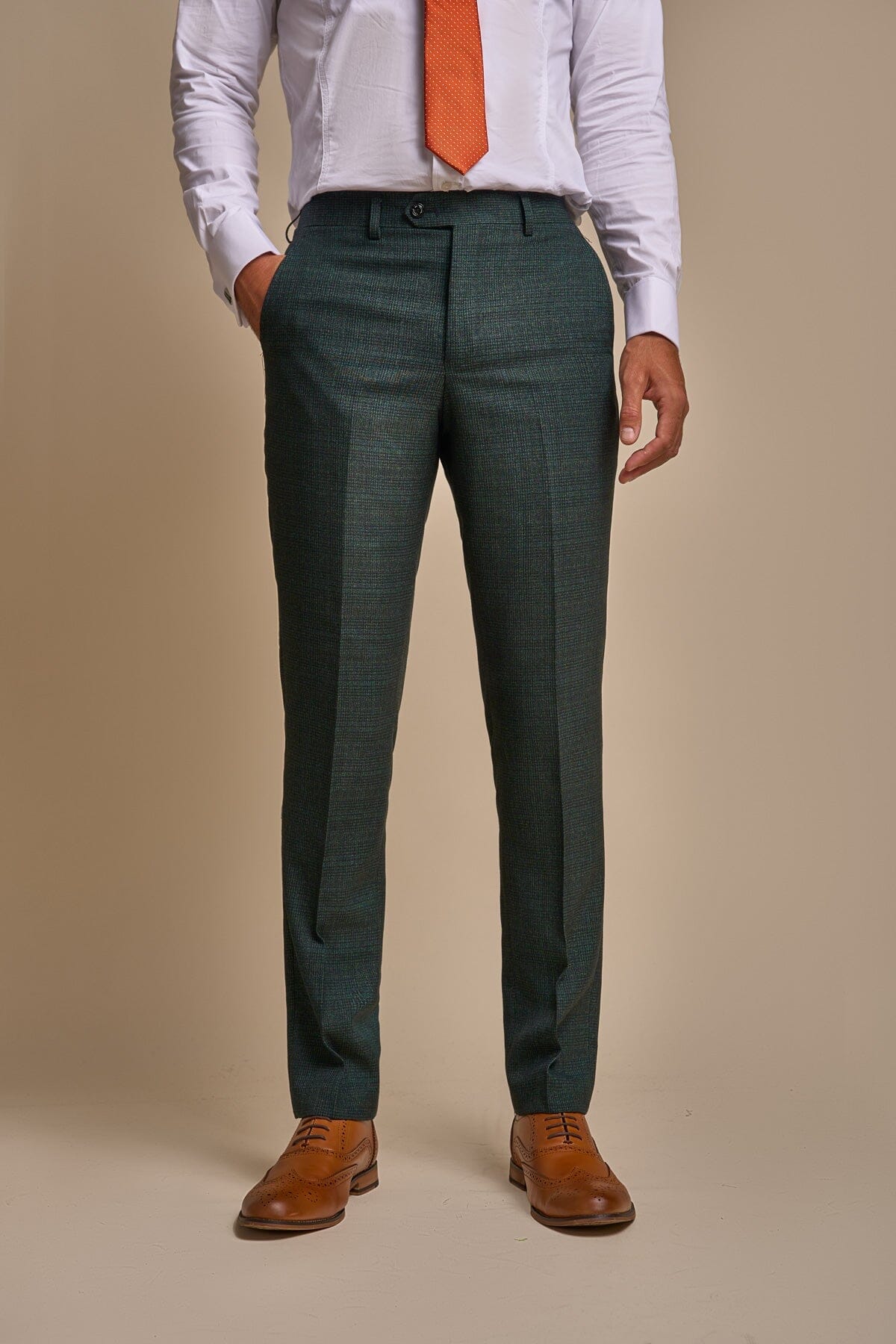 Caridi Olive Tweed Trousers - Trousers - 28R 