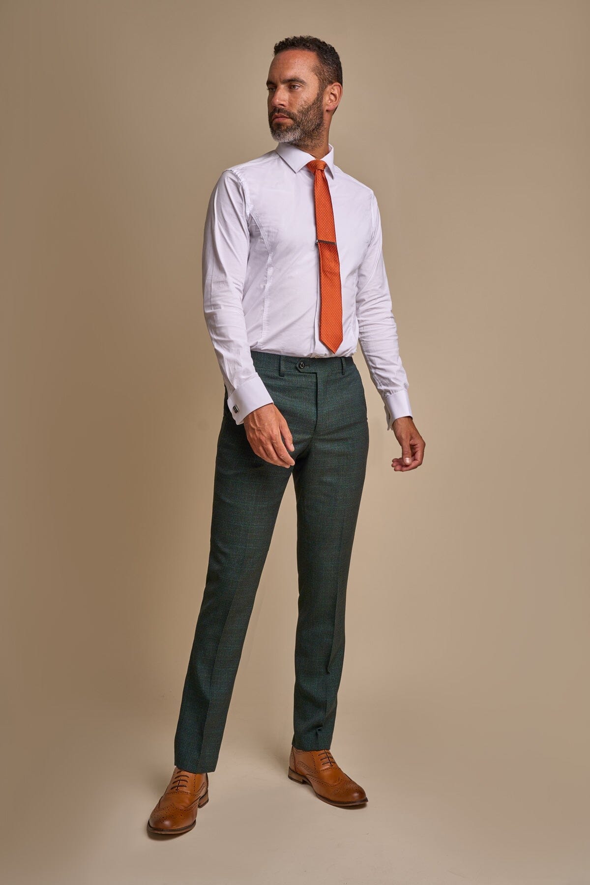 Caridi Olive Tweed Trousers - Trousers - 