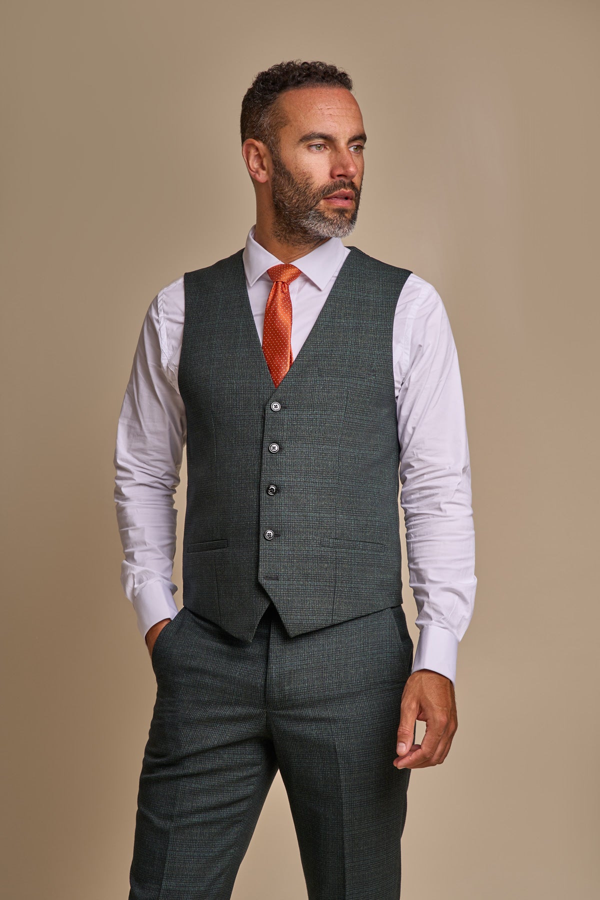 Caridi Olive Waistcoat - Waistcoats - 34R - Swagger & Swoon