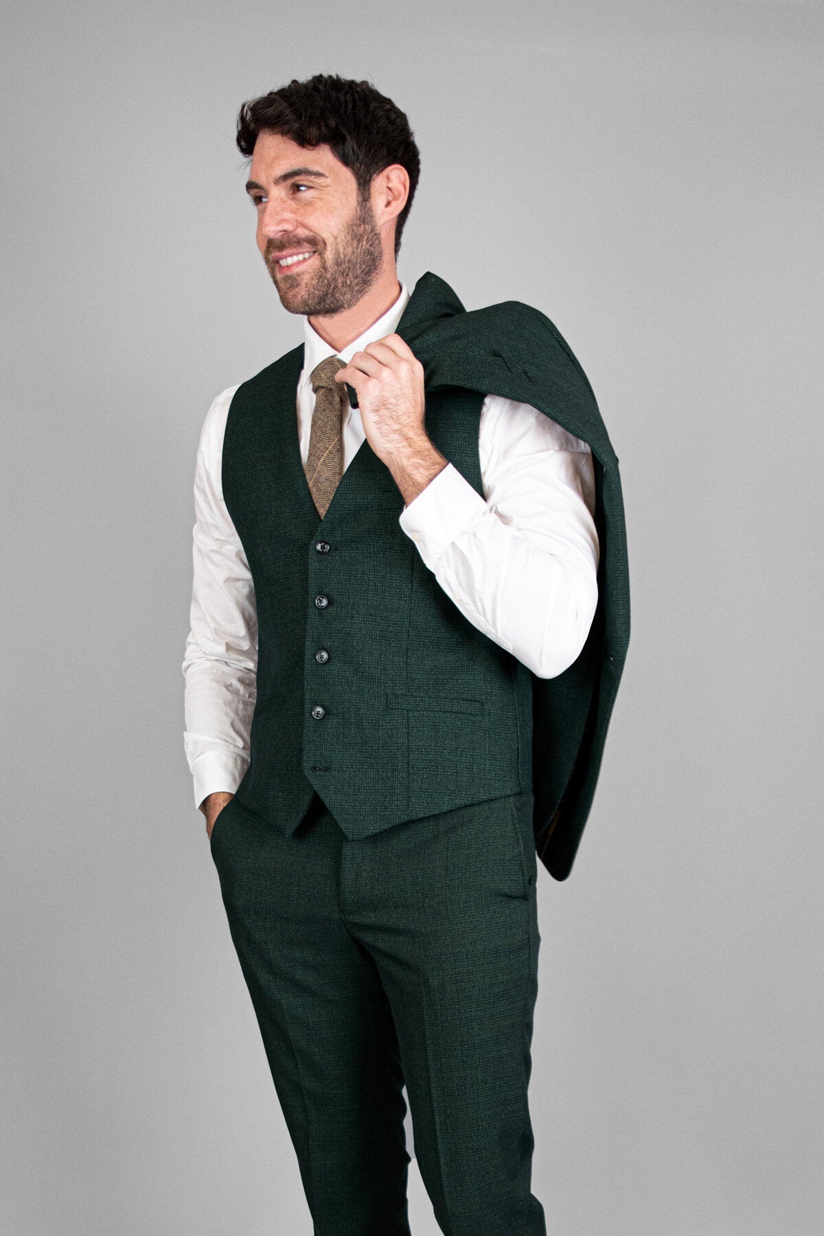 Caridi Olive Waistcoat - Waistcoats - 34R - Swagger & Swoon