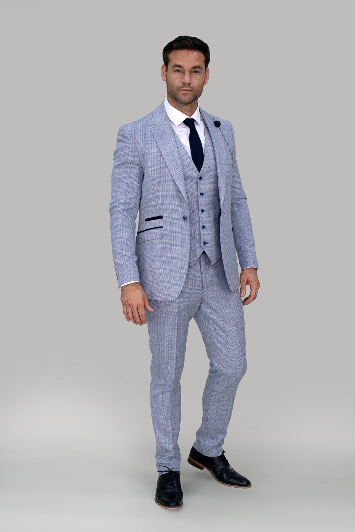 Caridi Sky Blue 3 Piece Wedding Suit - Suits - 