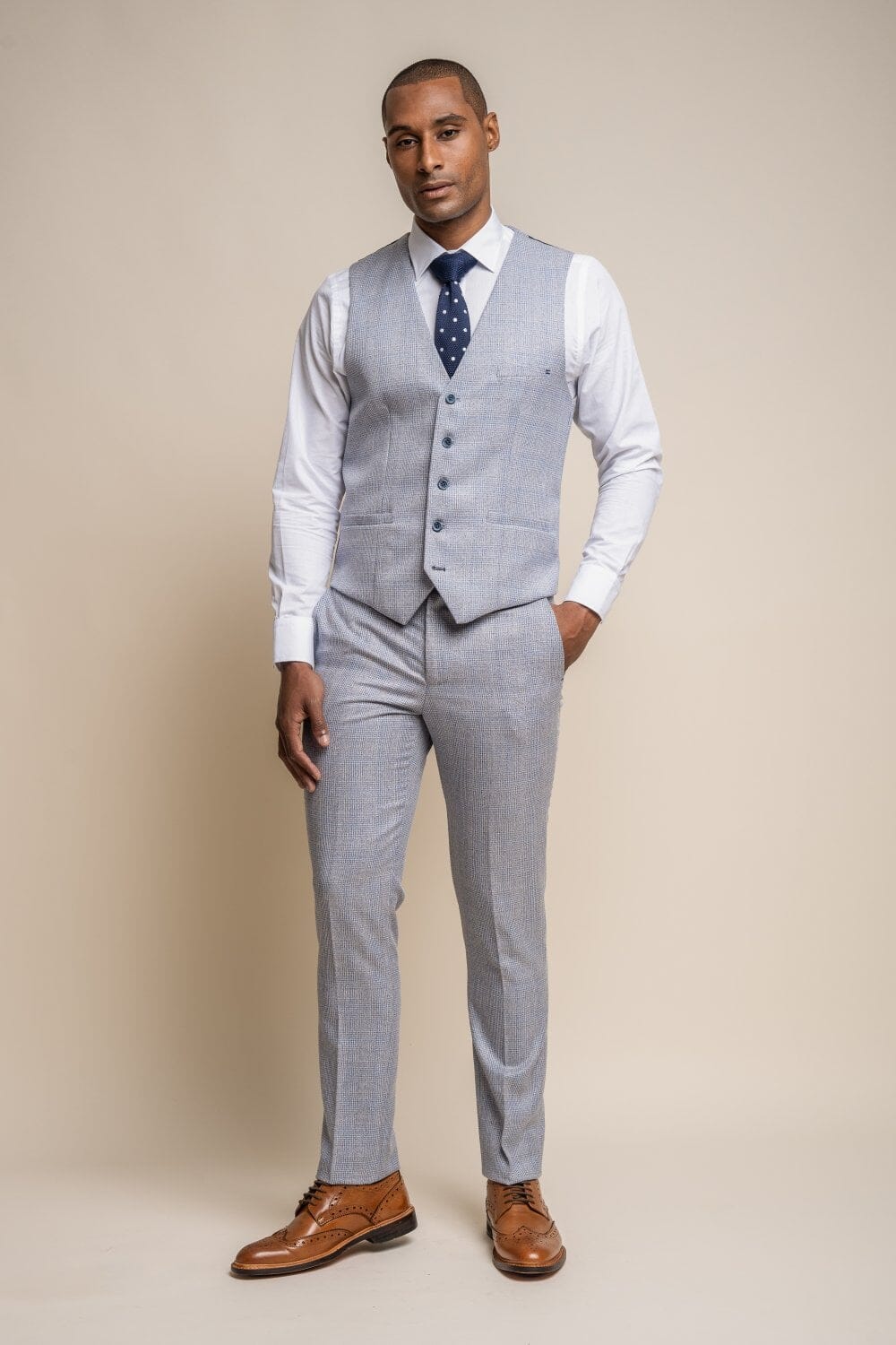 Caridi Sky Blue 3 Piece Wedding Suit - Suits - 