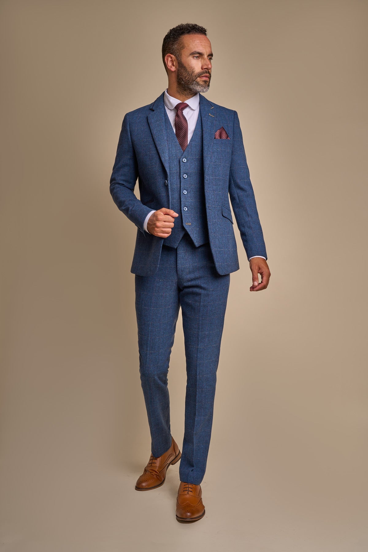 Carnegi Navy Tweed 2 Piece Wedding Suit - Suits - Swagger & Swoon