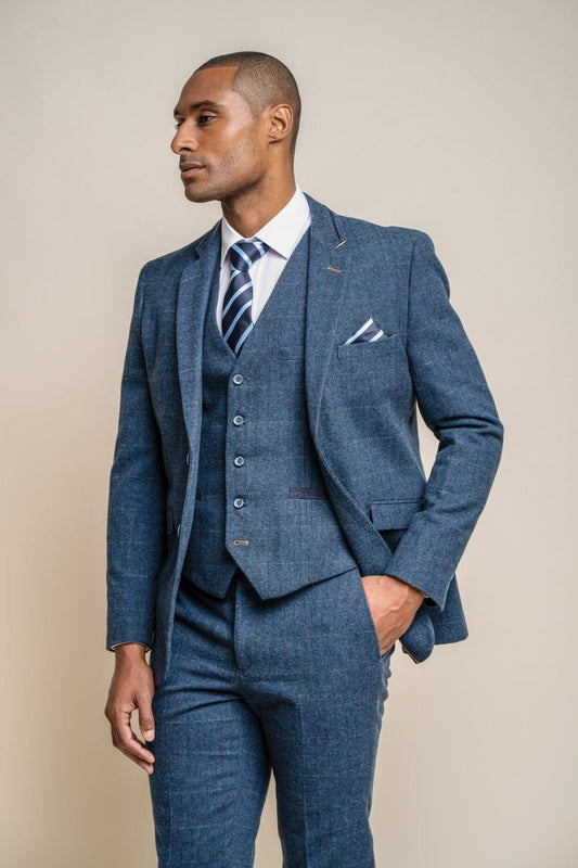 Carnegi Navy Tweed Jacket - Blazers & Jackets - 34R 