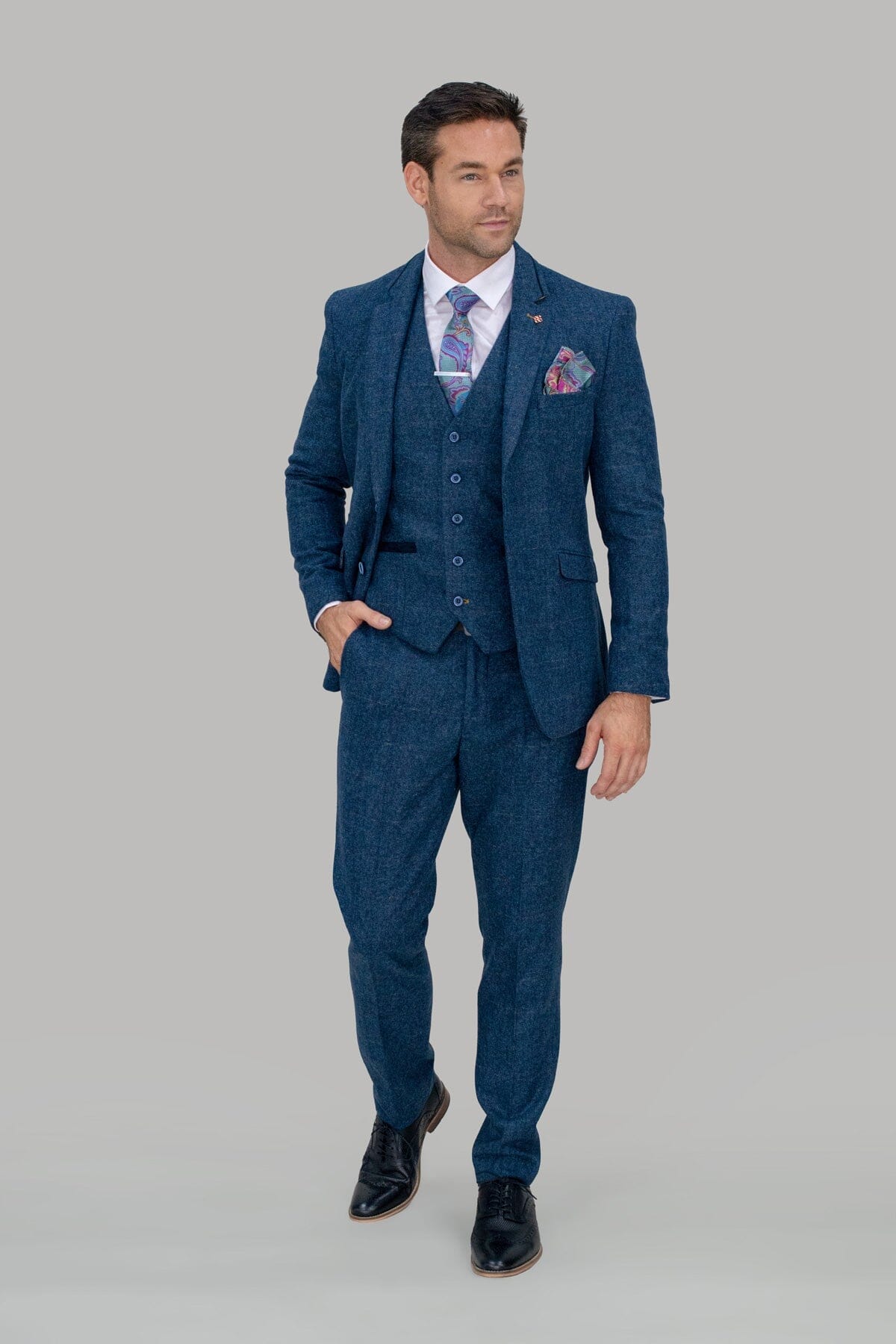 Carnegi Navy Tweed Jacket - Blazers & Jackets - 