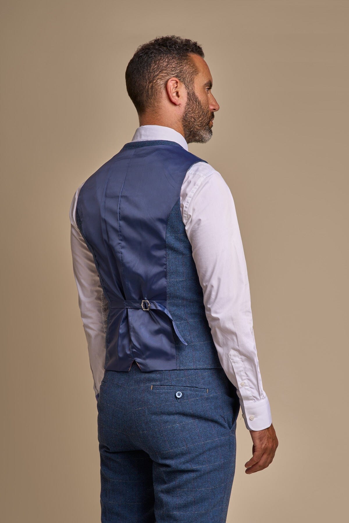 Carnegi Navy Tweed Waistcoat - Waistcoats - 