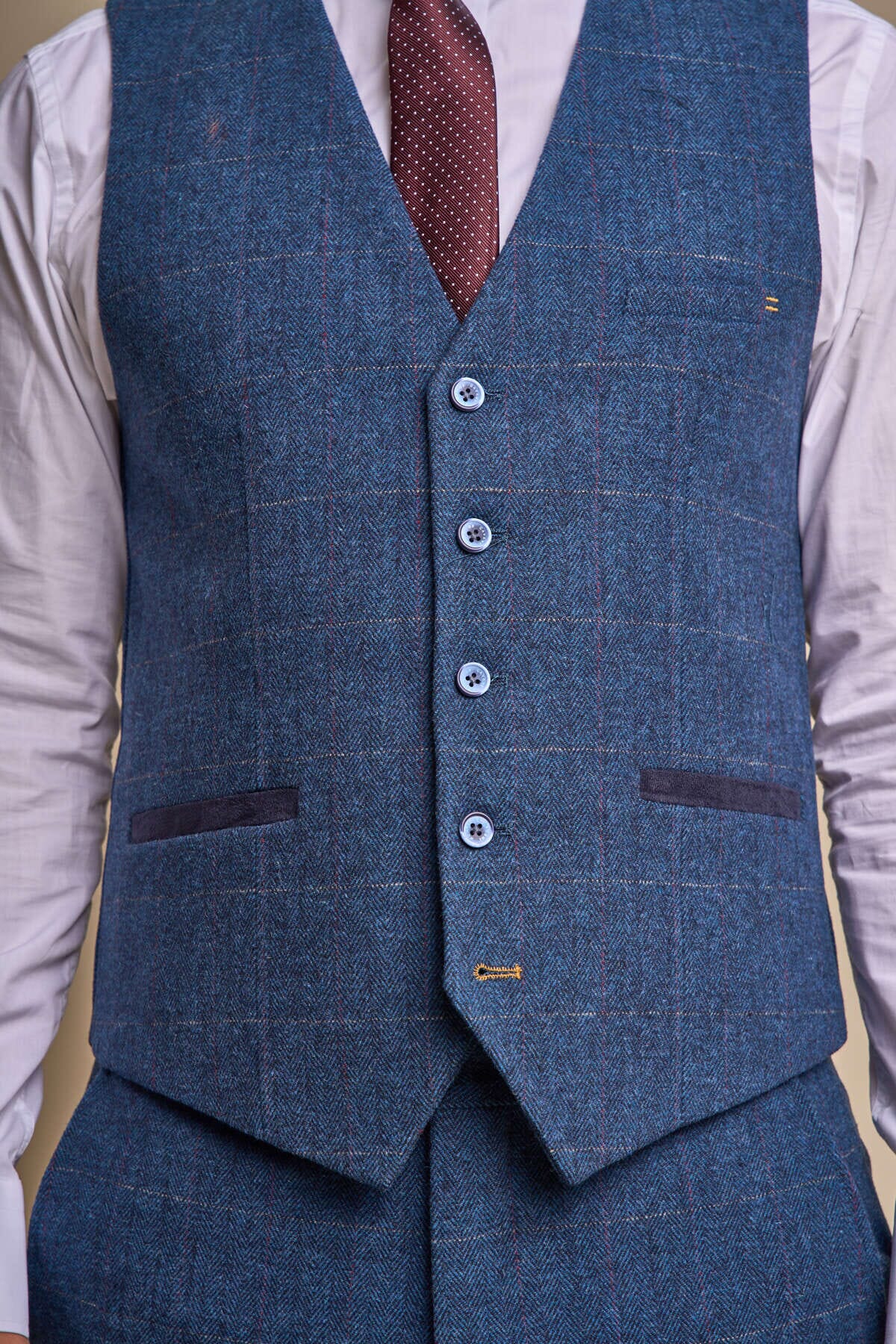 Carnegi Navy Tweed Waistcoat - Waistcoats - 