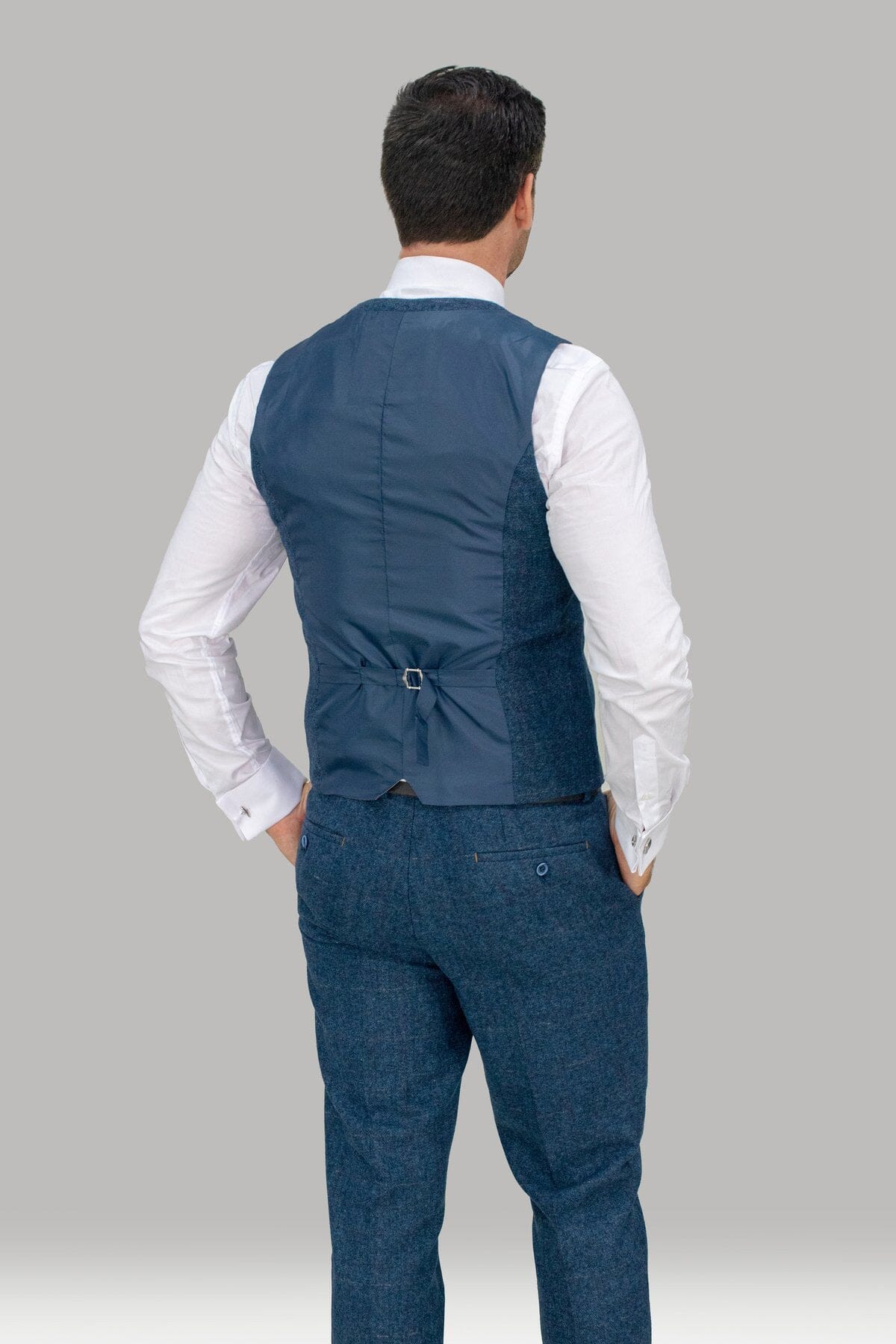 Carnegi Navy Tweed Waistcoat - Waistcoats - 