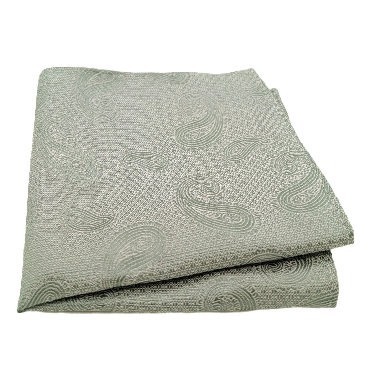 Celadon Paisley Pocket Square - Wedding Pocket Square - Swagger & Swoon