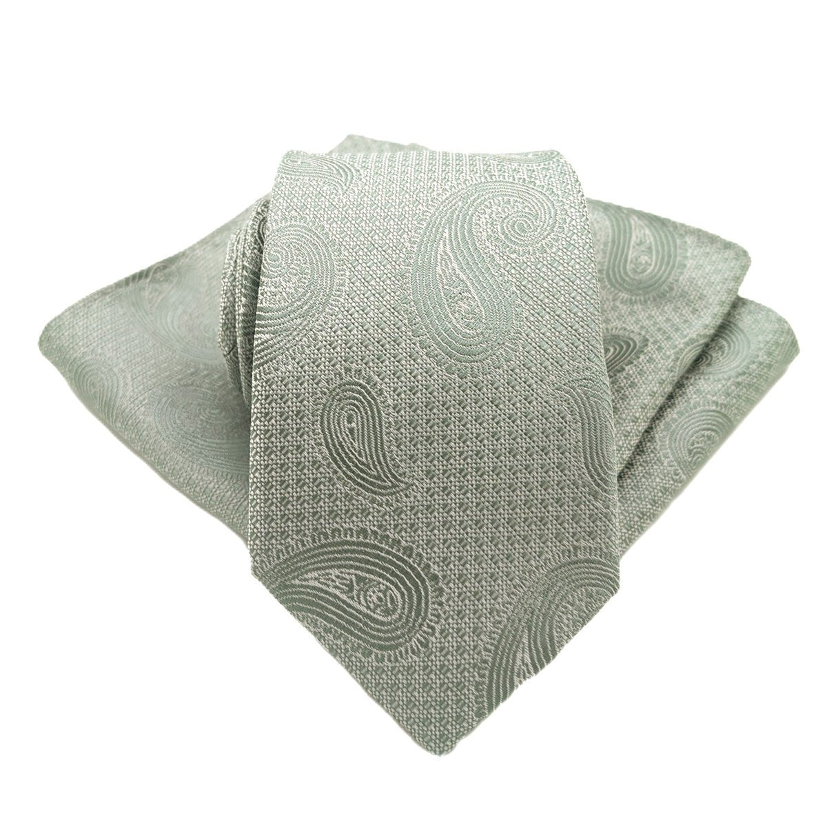 Celadon Paisley Pocket Square - Wedding Pocket Square - Swagger & Swoon