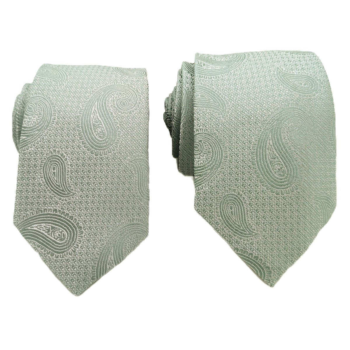 Celadon Paisley Wedding Tie - Wedding Tie - Regular - Add Pocket Square - Save £1.00 - Swagger & Swoon