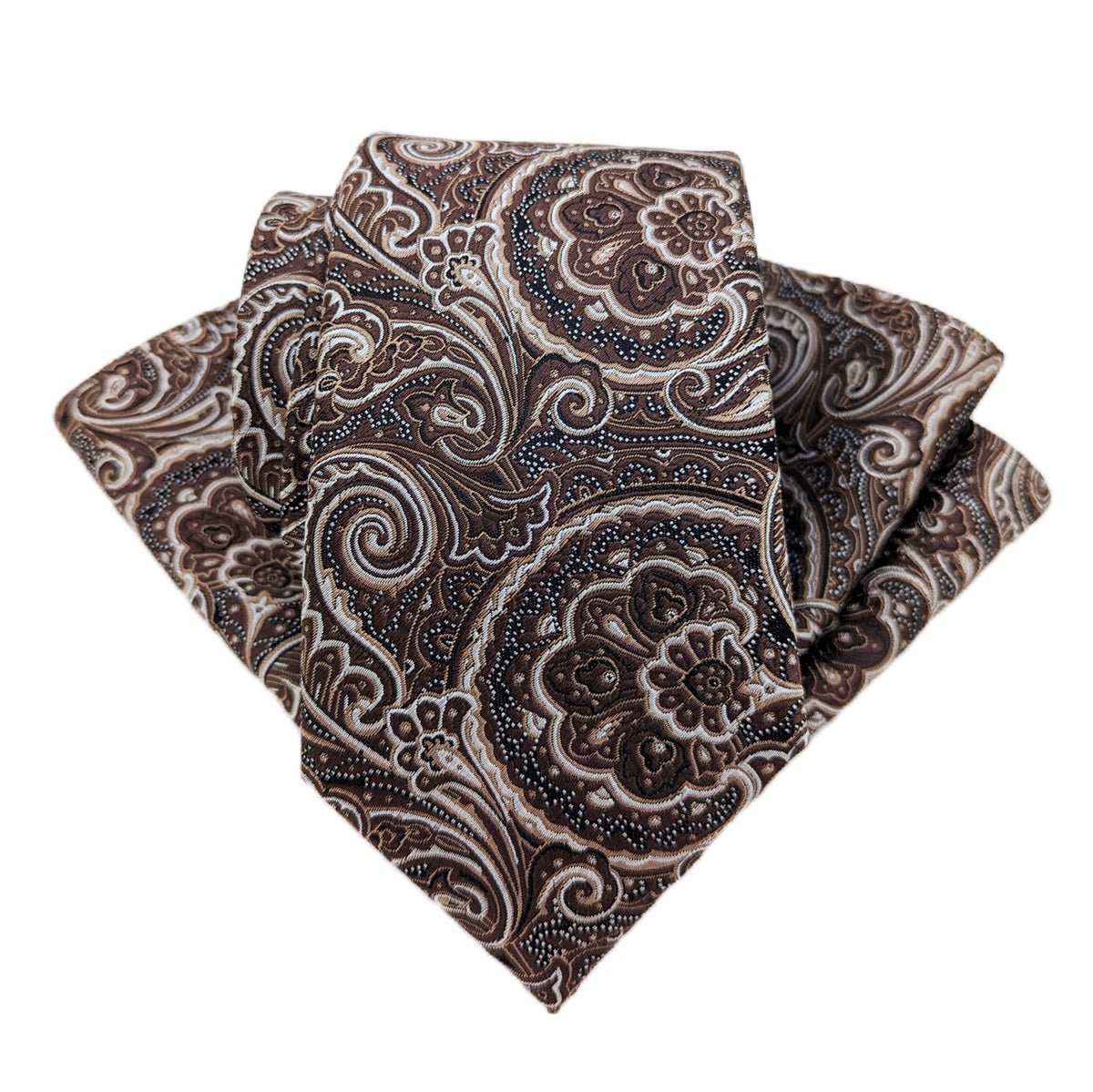 Chocolate Paisley Silk Pocket Square - Wedding Pocket Square - Swagger & Swoon