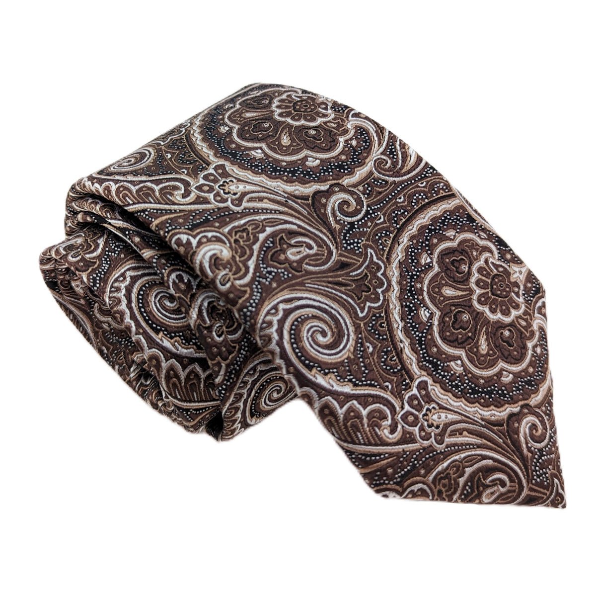 Chocolate Paisley Silk Wedding Tie - Wedding Tie - Regular - Tie Only - Swagger & Swoon