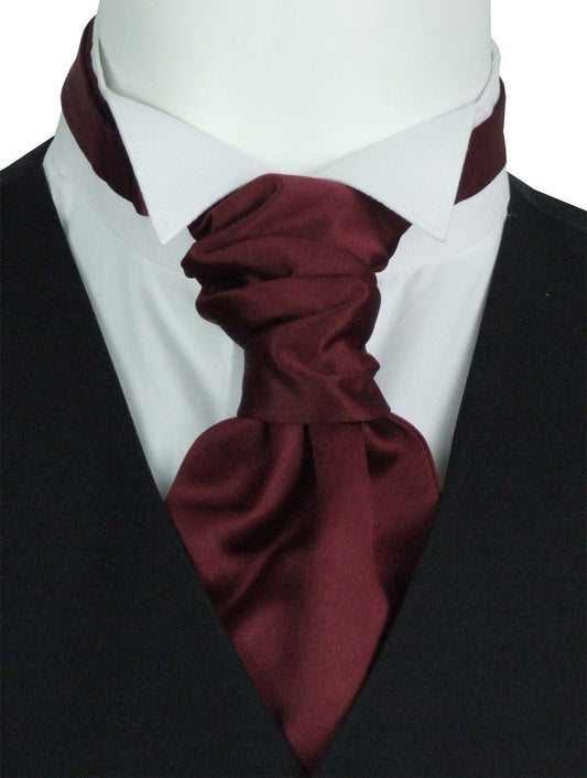 Claret Wedding Cravat - Wedding Cravat - Pre - Tied - Cravat Only - Swagger & Swoon