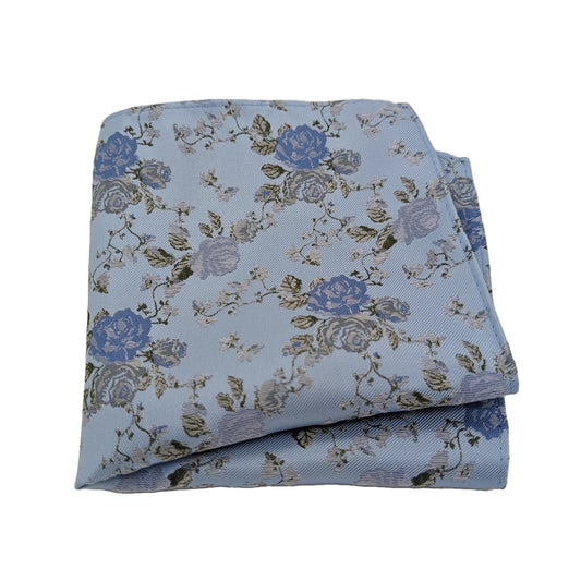 Classic Blue Rose Pocket Square - Wedding Pocket Square - Swagger & Swoon