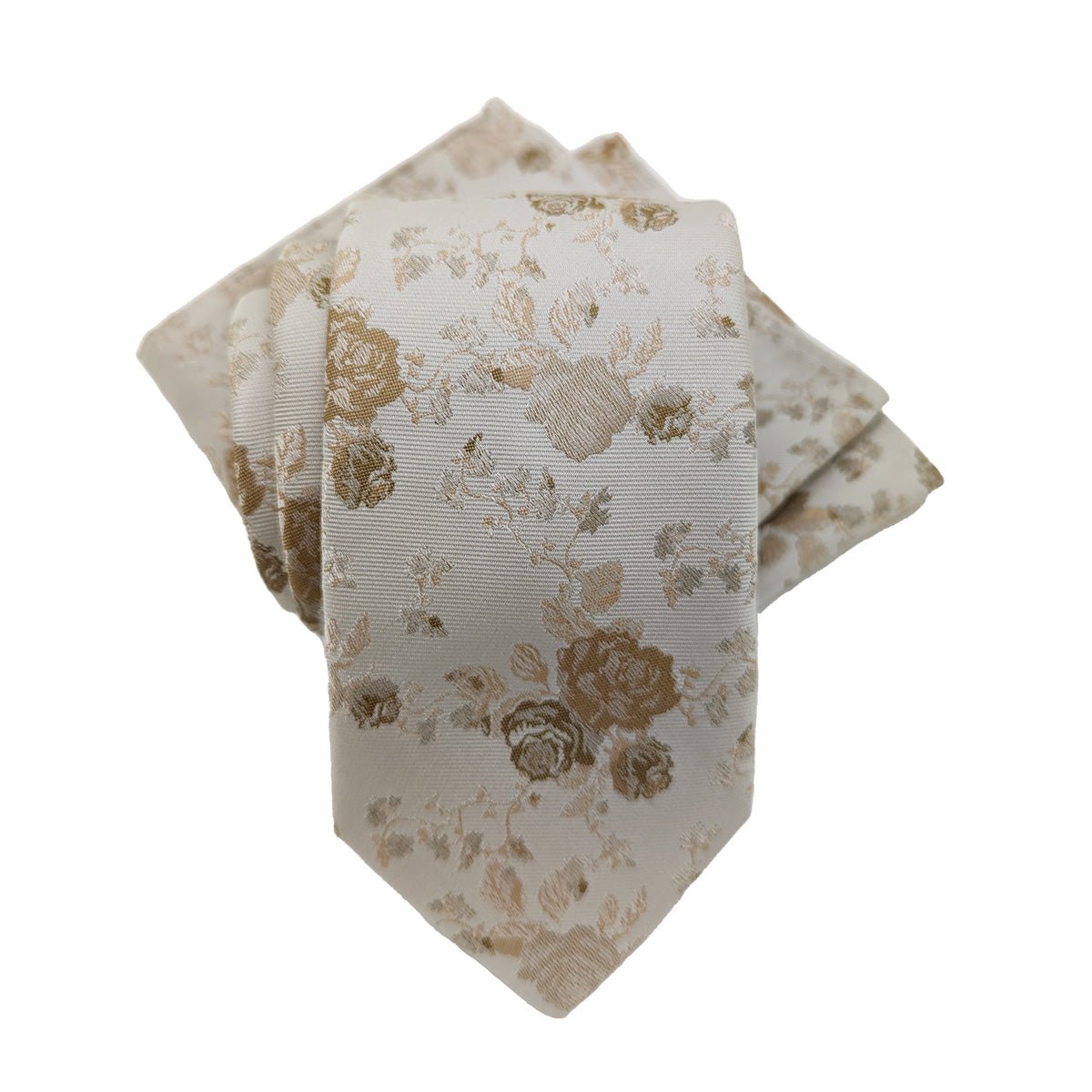 Classic Ivory Rose Pocket Square - Wedding Pocket Square - Swagger & Swoon