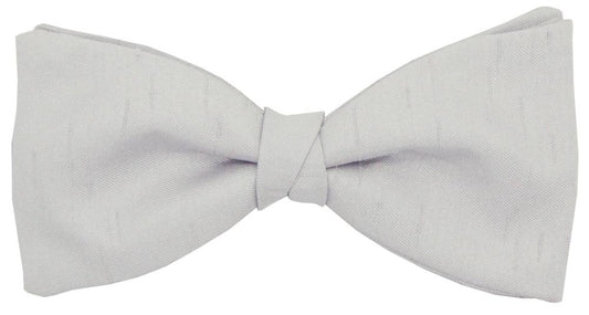 CLEARANCE - Silver Shantung Bow Tie - Clearance - Swagger & Swoon