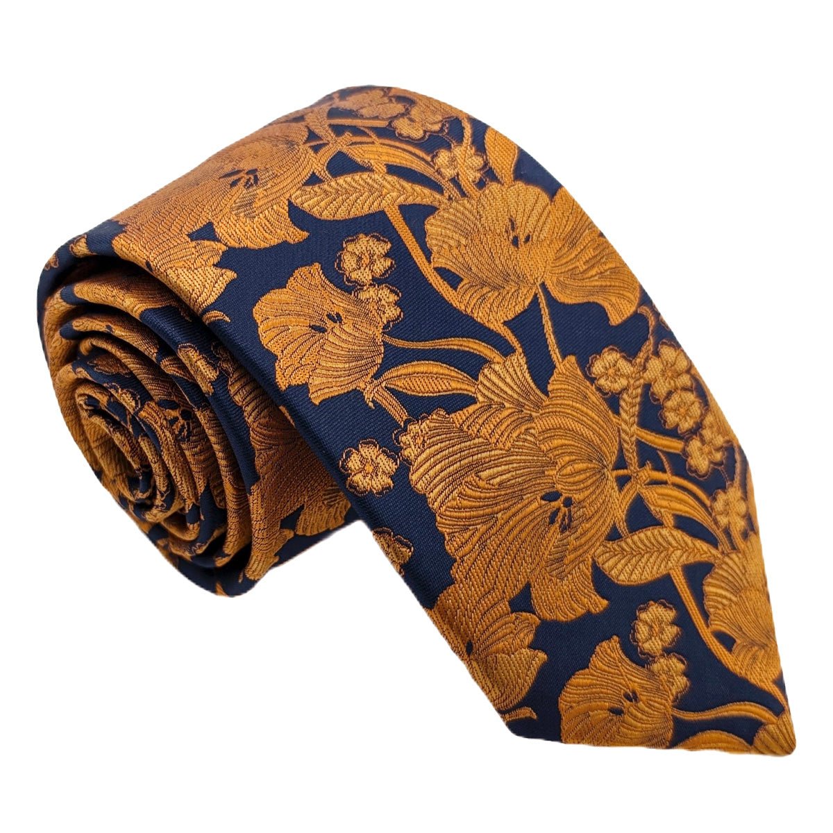 Copper Flowers Wedding Tie - Wedding Tie - Regular - Tie Only - Swagger & Swoon