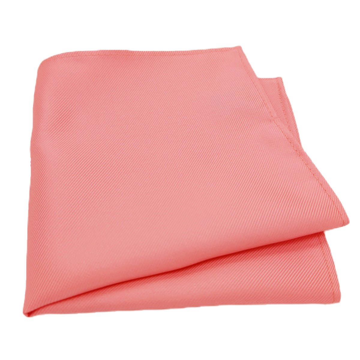 Coral Twill Pocket Square - Wedding Pocket Square - Swagger & Swoon