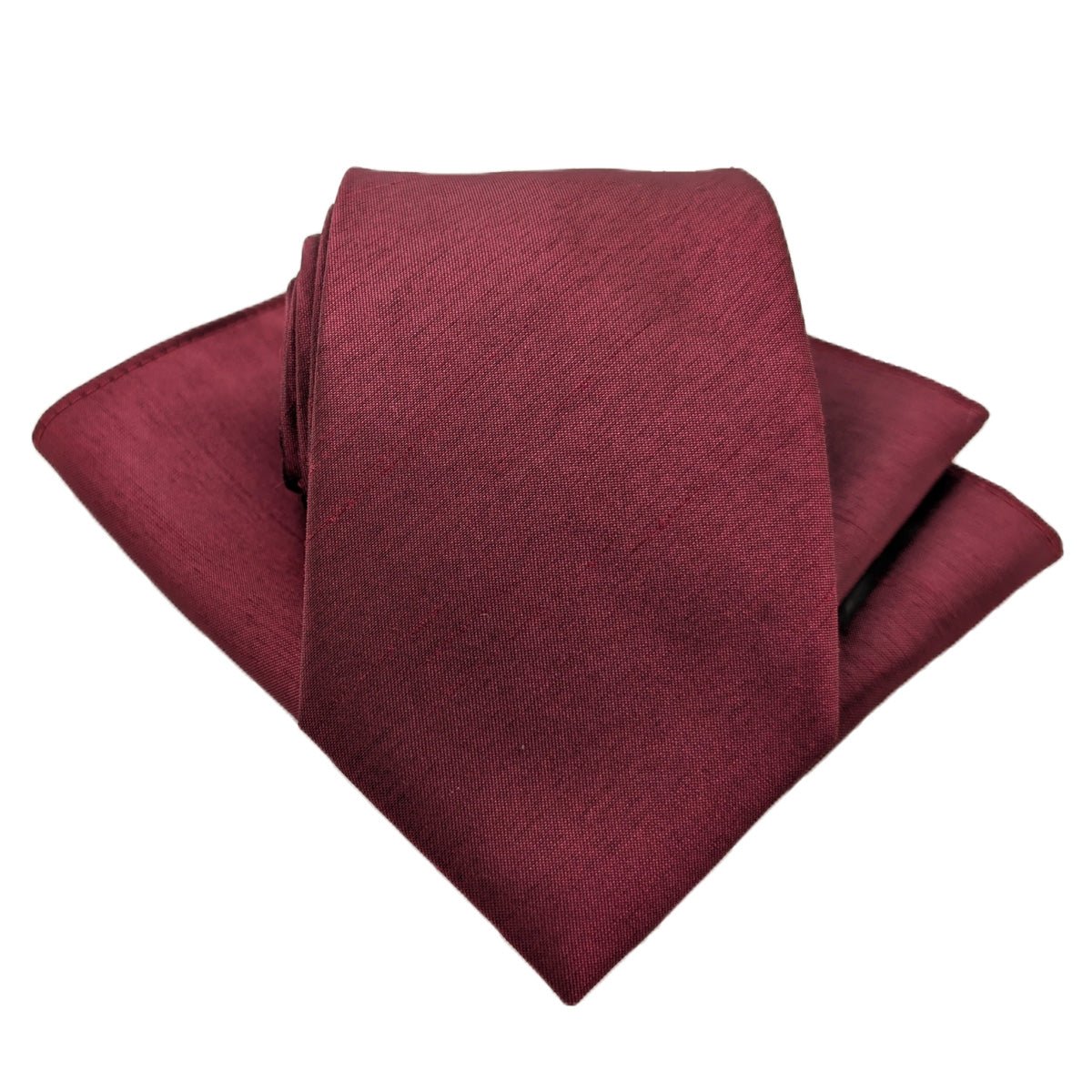 Dark Cherry Shantung Pocket Square - Wedding Pocket Square - Swagger & Swoon