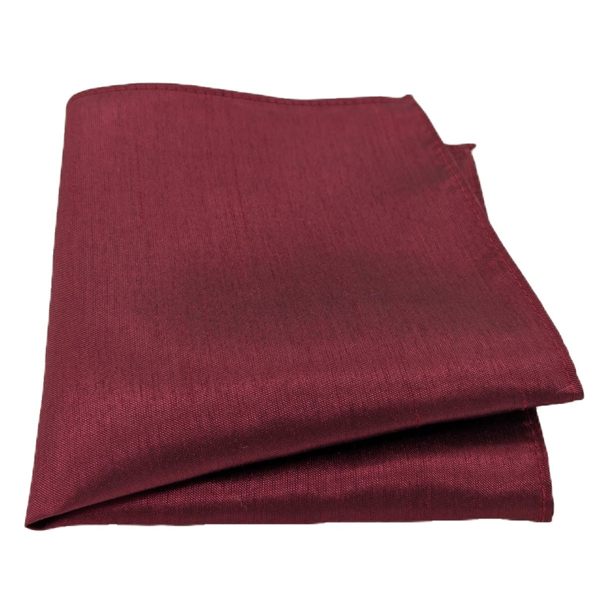 Dark Cherry Shantung Pocket Square - Wedding Pocket Square - Swagger & Swoon