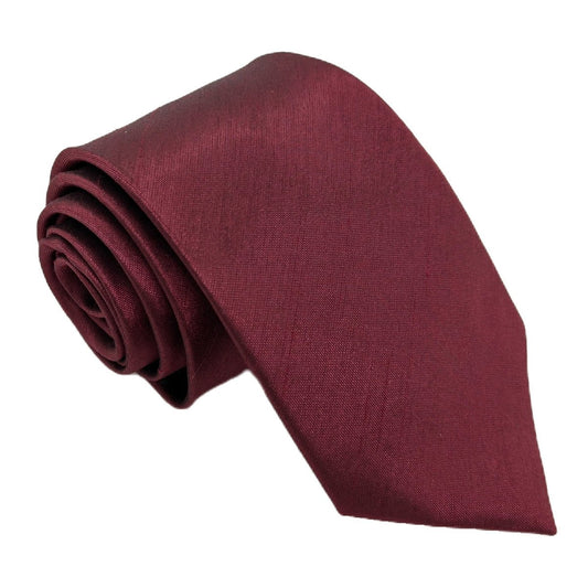 Dark Cherry Shantung Wedding Tie - Wedding Tie - Regular - Tie Only - Swagger & Swoon