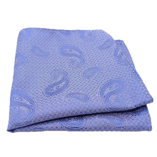 Dark Cornflower Paisley Pocket Square - Wedding Pocket Square - Swagger & Swoon