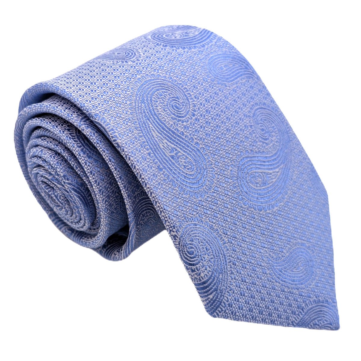 Dark Cornflower Paisley Wedding Tie - Wedding Tie - Regular XL (8.5cm) - Tie Only - Swagger & Swoon