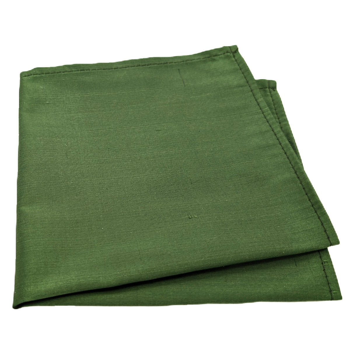 Dark Olive Silk Dupion Pocket Square - Wedding Pocket Square - Swagger & Swoon