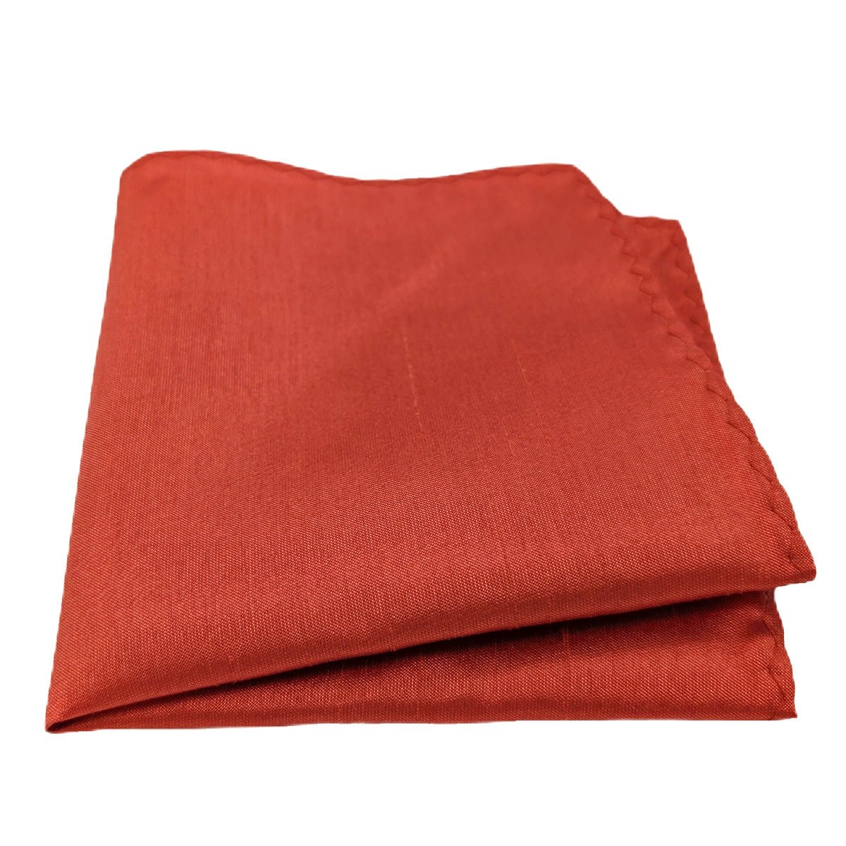 Deep Rust Shantung Pocket Square - Wedding Pocket Square - Swagger & Swoon