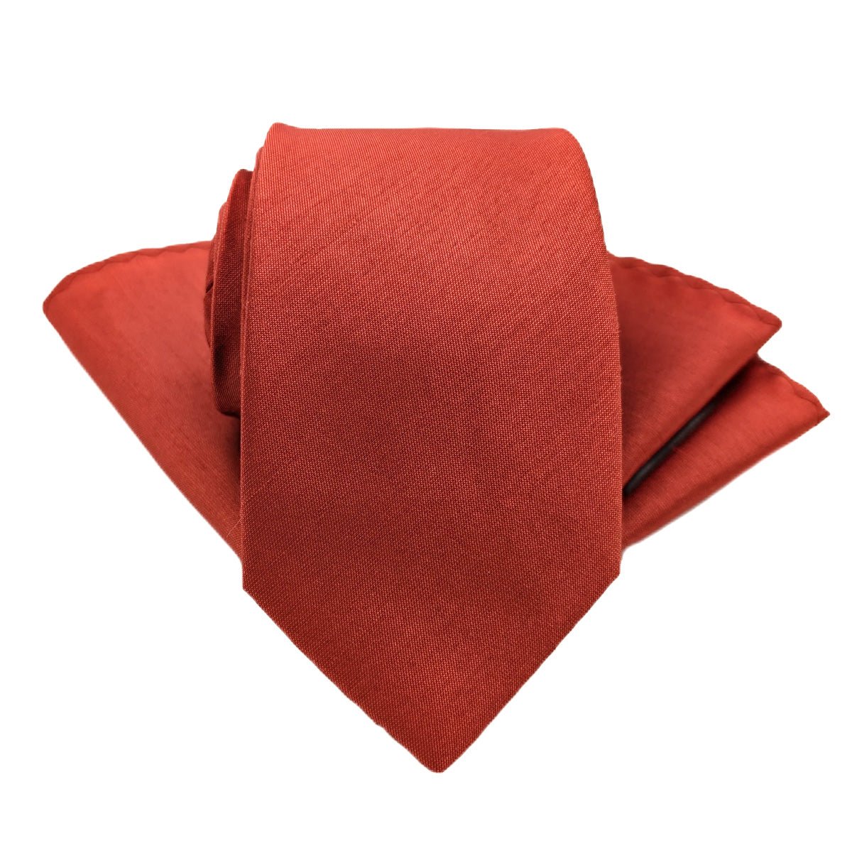 Deep Rust Shantung Pocket Square - Wedding Pocket Square - Swagger & Swoon